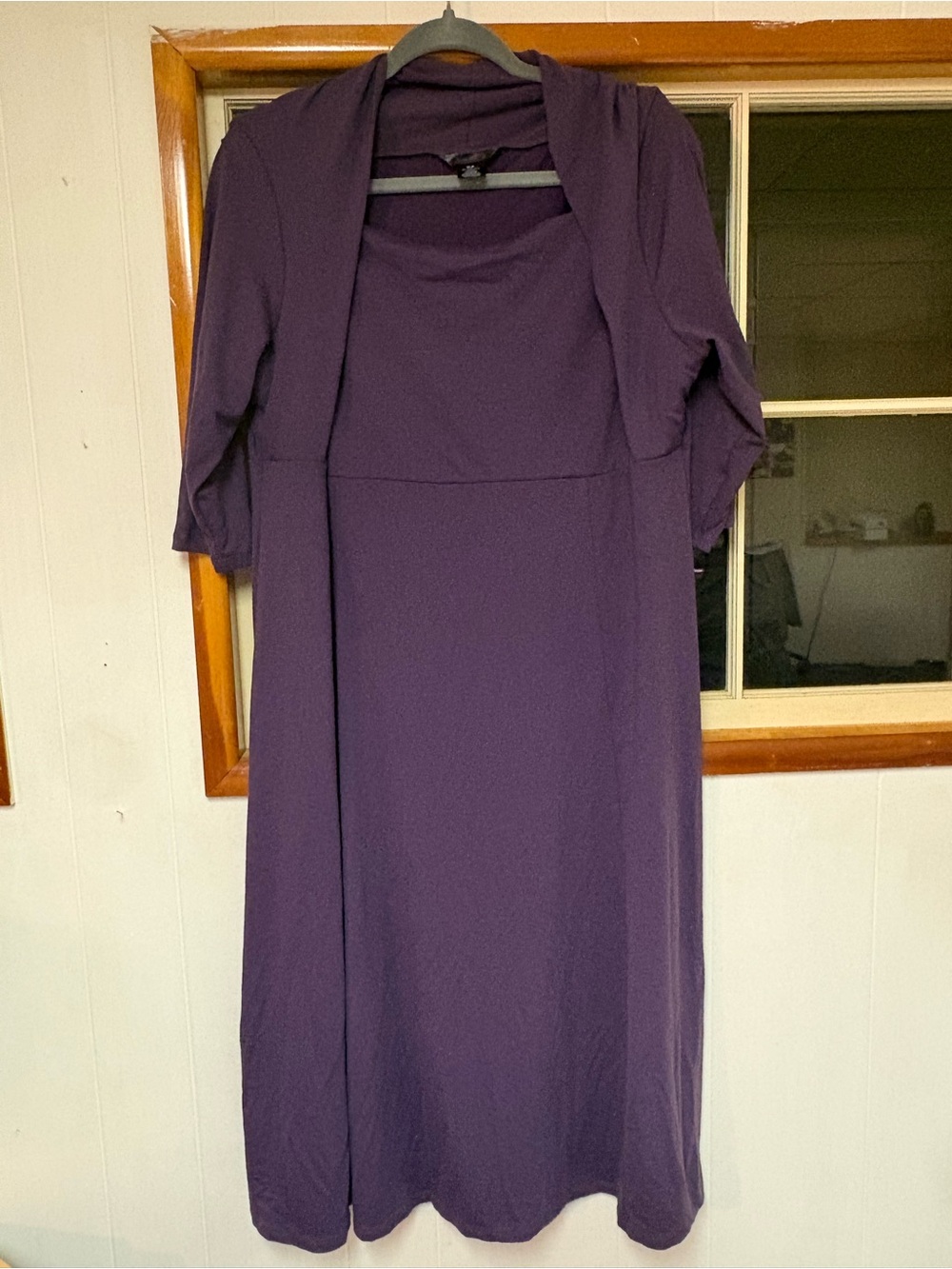 Women’s Purple Midi Dress with Short Sleeve Jacket